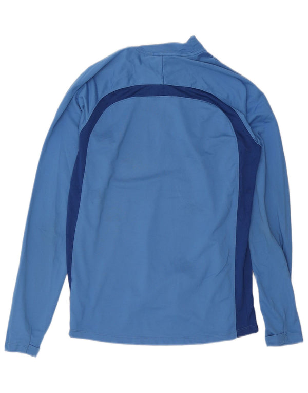 Camiseta de chándal Nike Dri Fit con cremallera y cuello en bloques de color azul medio para hombre