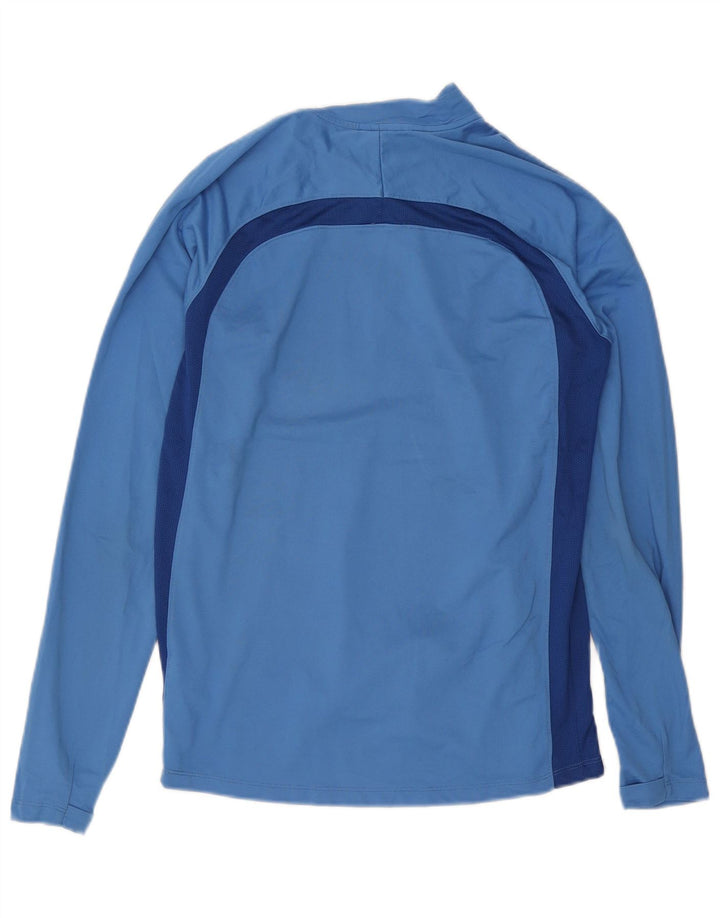 Camiseta de chándal Nike Dri Fit con cremallera y cuello en bloques de color azul medio para hombre