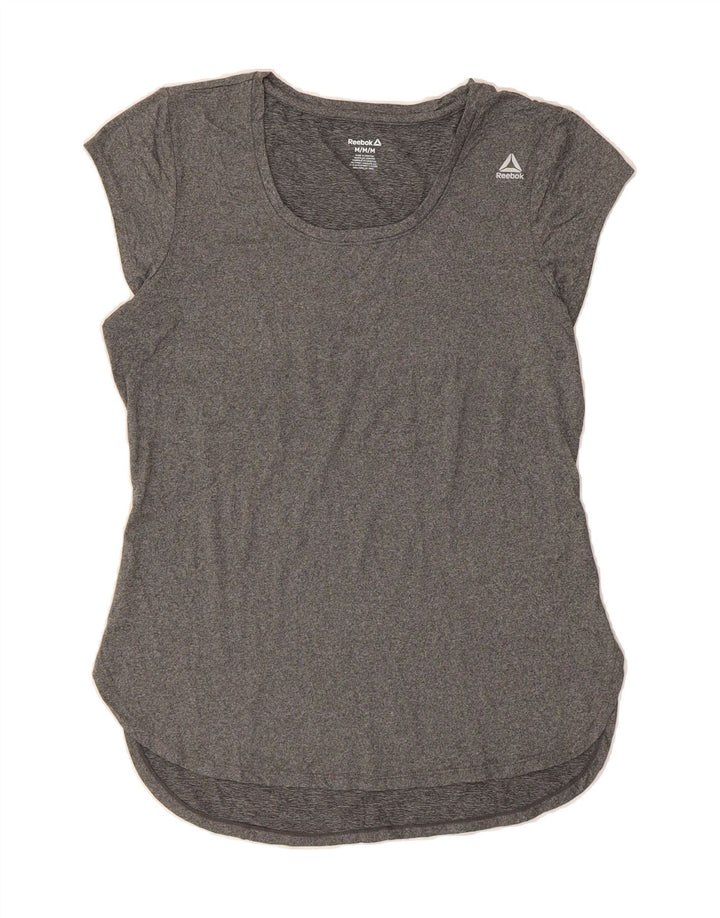 REEBOK Womens T-Shirt Top UK 14 Medium Grey Vintage Reebok and Second-Hand Reebok from Messina Hembry 