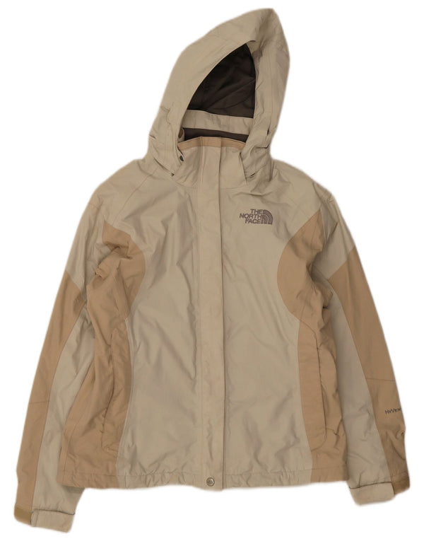 The North Face Chaqueta impermeable con capucha para mujer UK 10 Small Beige Colorblock