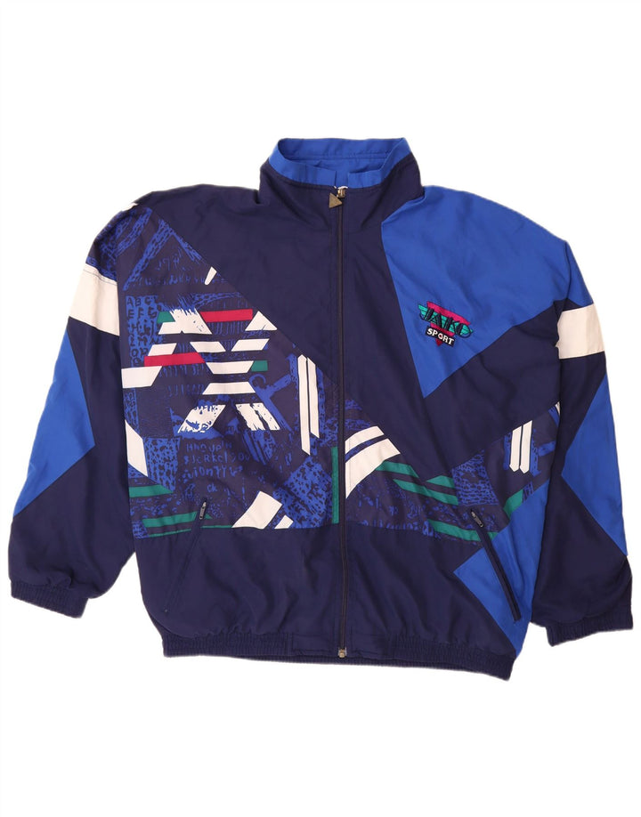 JAKO Chaqueta superior de chándal con gráfico para hombre 2XL Azul marino Colorblock