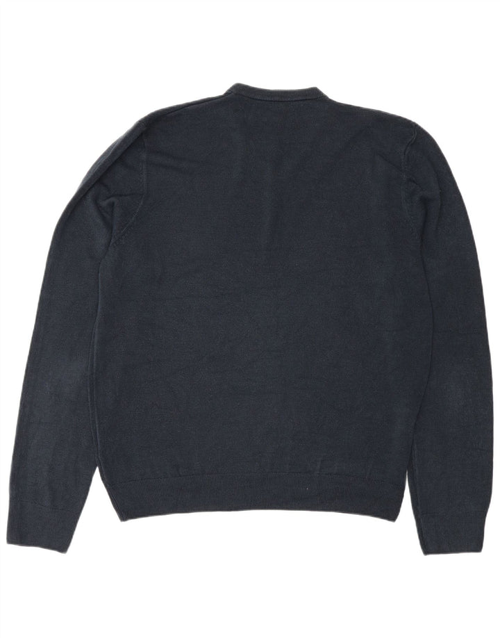 Marks & Spencer Suéter con cuello en V para hombre Acrílico azul marino mediano