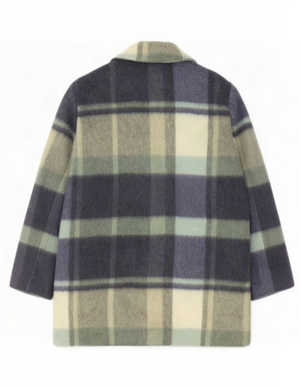 Benetton Abrigo Abierto Extragrande para Mujer UK 40 Small Multicolor Check