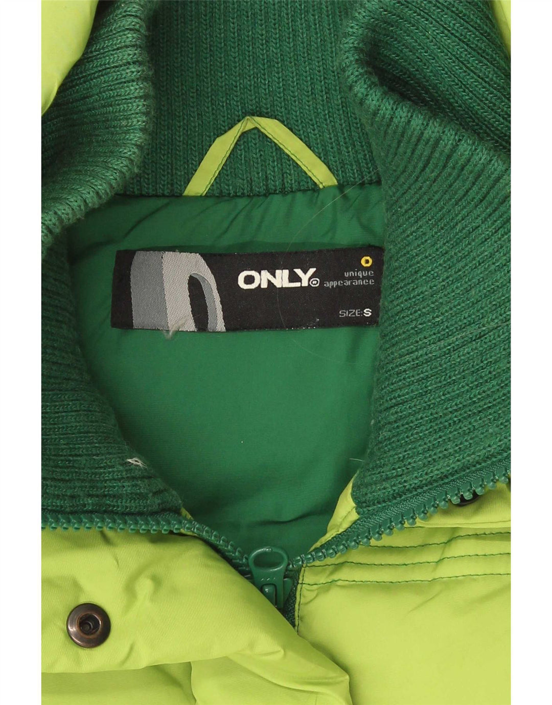 Only Chaleco acolchado para mujer ES 40 Small Verde Colorblock Poliéster