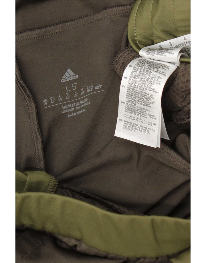 Adidas - Pantalones cortos deportivos para hombre, poliéster color block verde grande