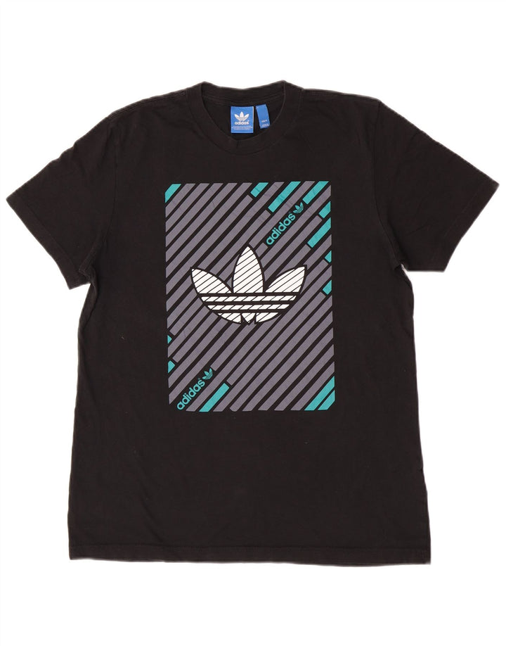 Adidas - Camiseta gráfica para hombre, talla mediana, algodón negro