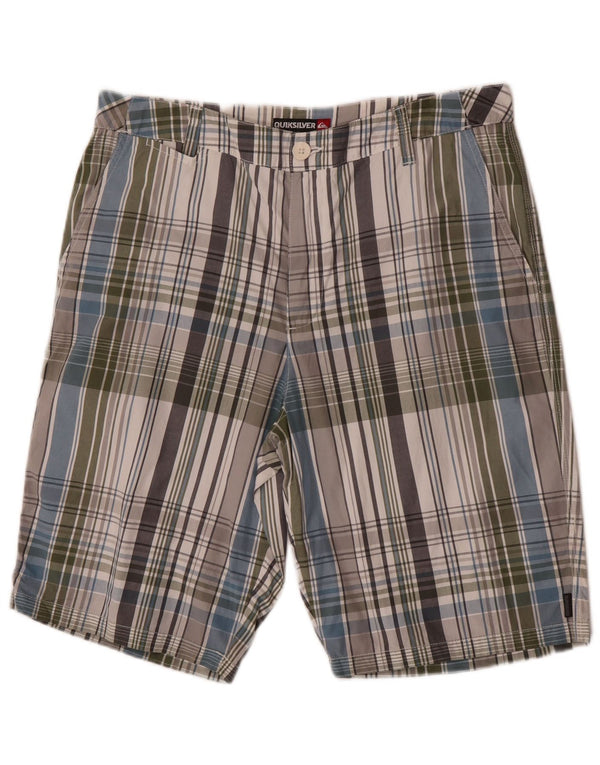 Pantalones cortos chinos Quiksilver para hombre W34 Algodón a cuadros multicolor grande