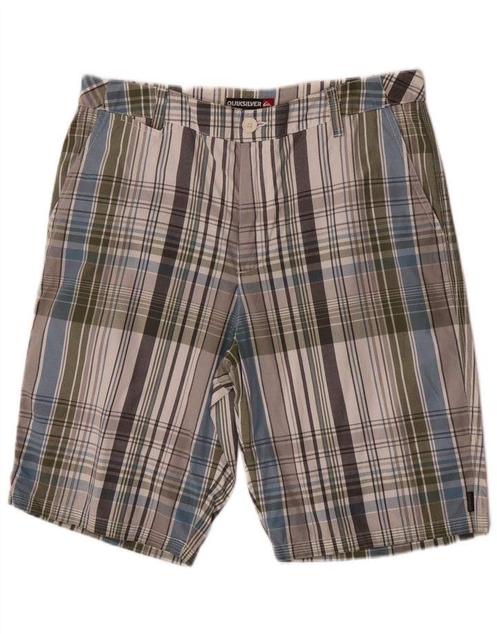 Pantalones cortos chinos Quiksilver para hombre W34 Algodón a cuadros multicolor grande