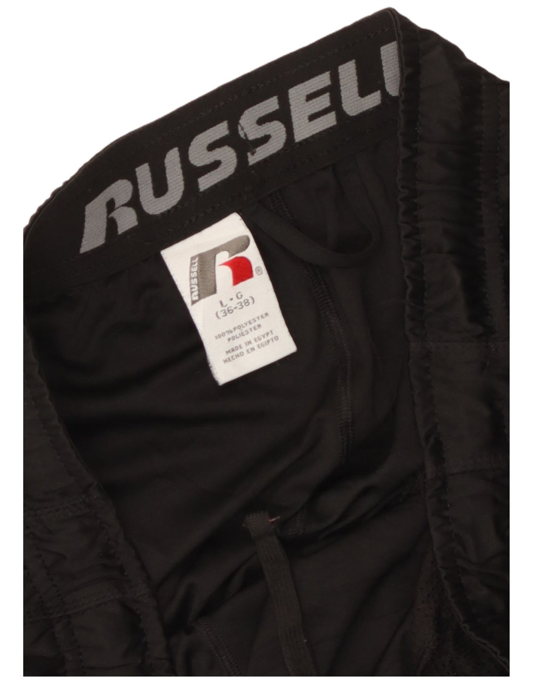 Russell Athletic - Pantalones cortos deportivos para hombre (poliéster), color negro