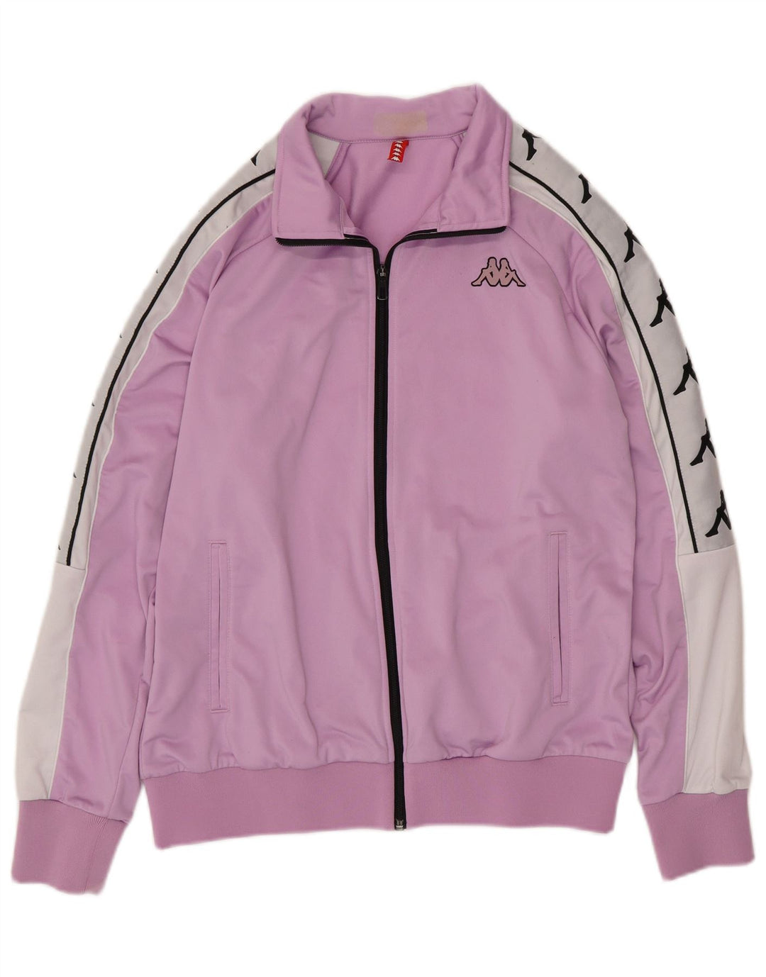 KAPPA Chaqueta superior de chándal gráfico para mujer UK 46 Large Purple Colourblock