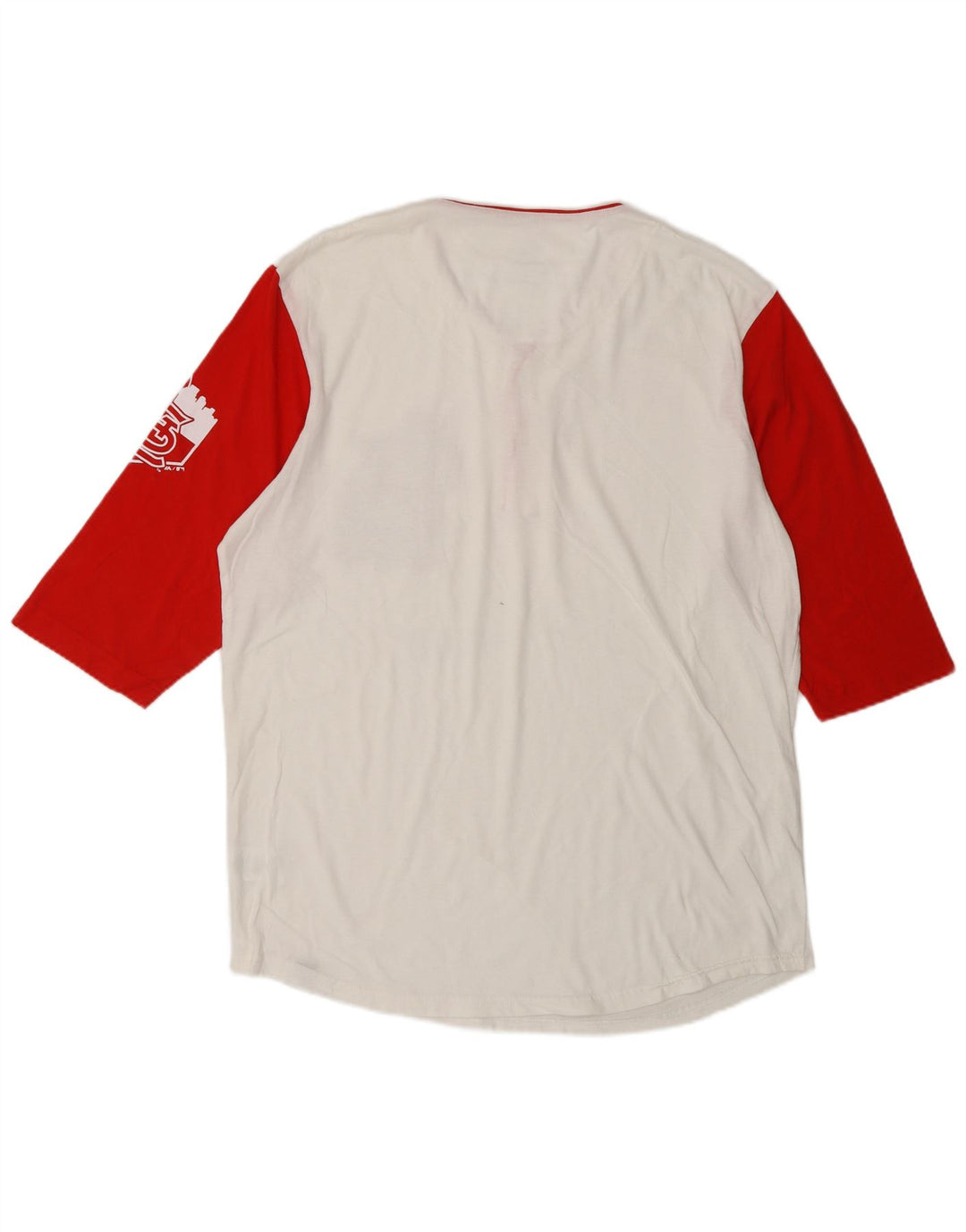 MAJESTIC Camiseta gráfica de los St. Louis Cardinals para hombre, manga 3/4, grande, color blanco