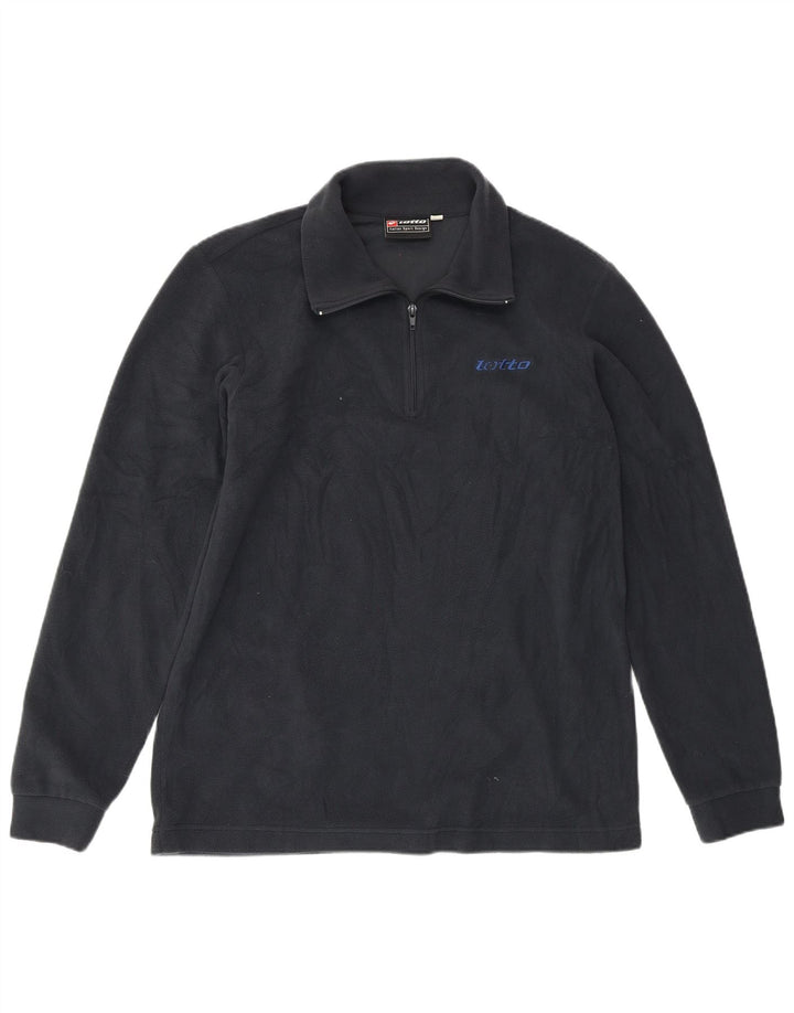 LOTTO Jersey de forro polar con cuello y cremallera para hombre grande Poliéster azul marino