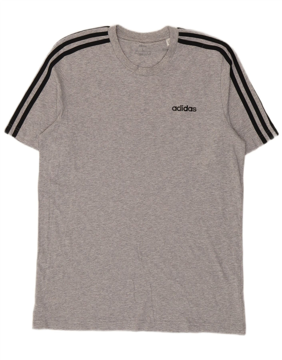 Adidas - Camiseta para hombre, talla grande, algodón moteado gris