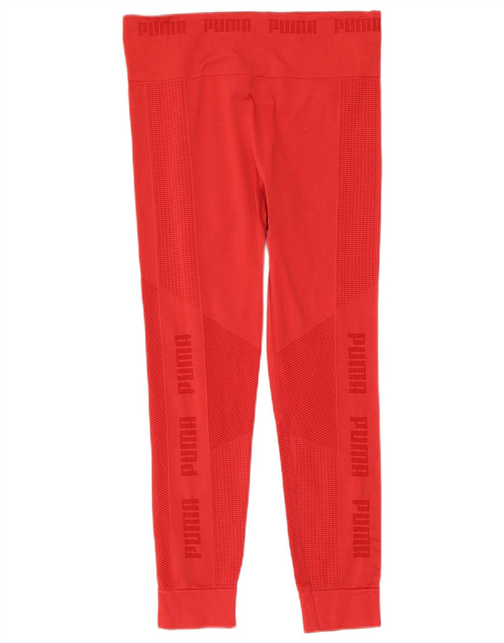Puma - Leggings capri gráficos para mujer, talla 40, nailon rojo mediano
