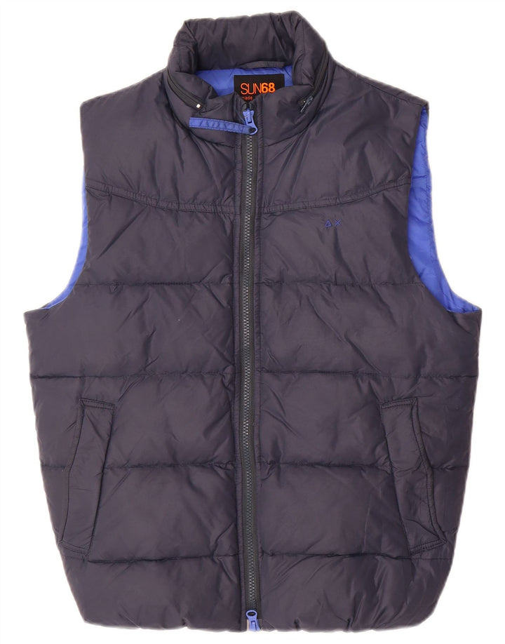 Sun68 Chaleco acolchado para hombre UK 36 Small Azul marino Poliamida