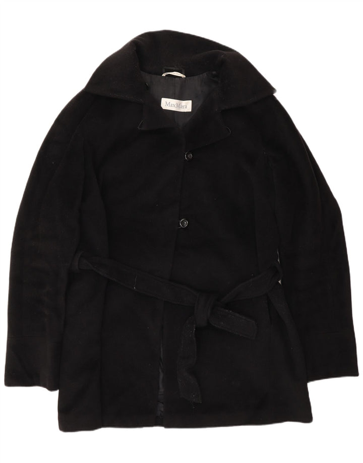 MAX MARA Abrigo para mujer UK 8 Small Black Wool Classic