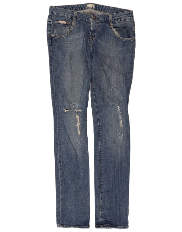 Calvin Klein Vaqueros Slim Desgastados para Mujer W30 L33 Algodón Azul