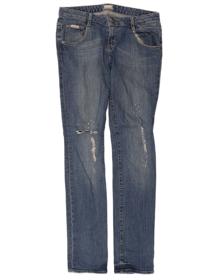 Calvin Klein Vaqueros Slim Desgastados para Mujer W30 L33 Algodón Azul