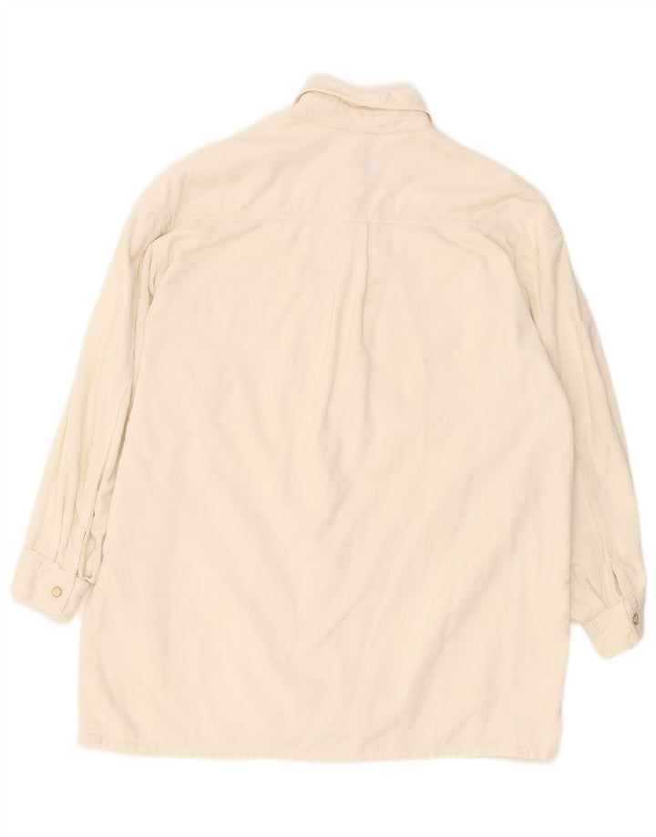 STACCATO Camisa de pana extragrande para mujer UK 10 Small Off White Cotton
