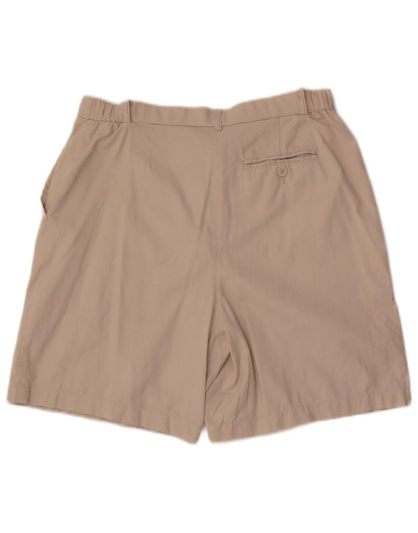 Marks & Spencer Pantalones cortos chinos de cintura alta para mujer UK 46 Large W30 Algodón beige