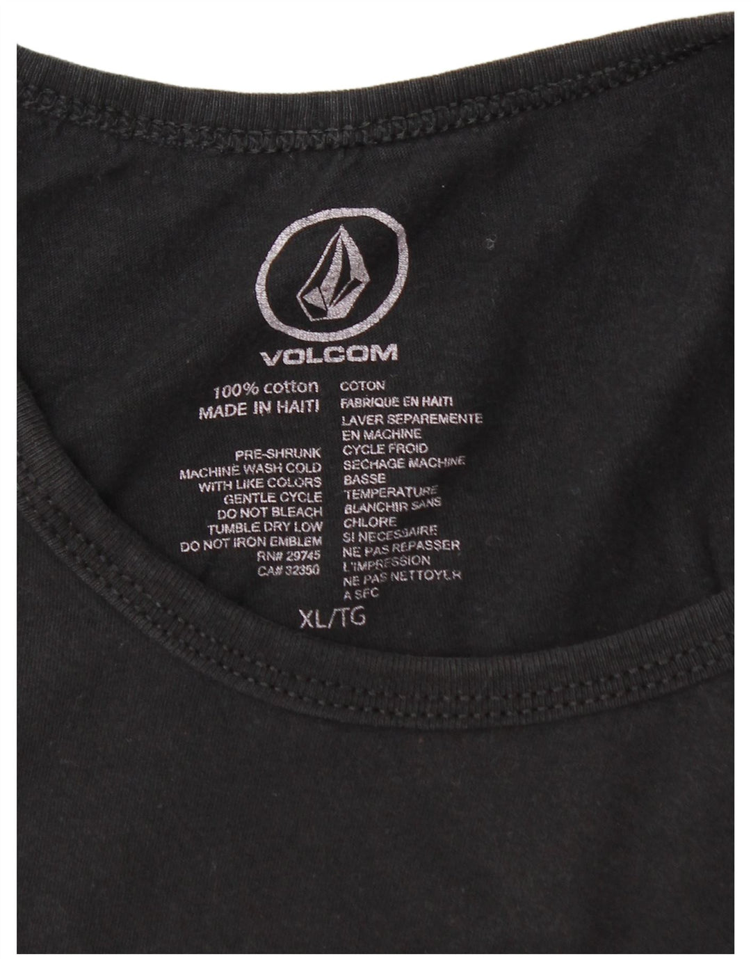 VOLCOM Camiseta sin mangas gráfica para hombre XL Algodón negro