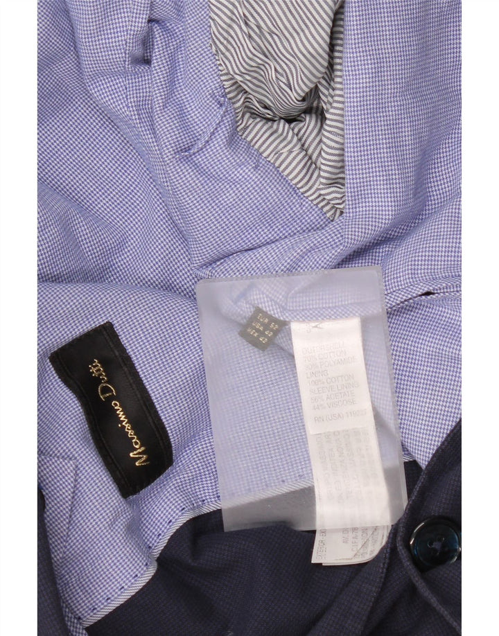 Massimo Dutti Chaqueta Blazer de 2 Botones para Hombre EU 52 Grande Pata de Gallo Azul Marino
