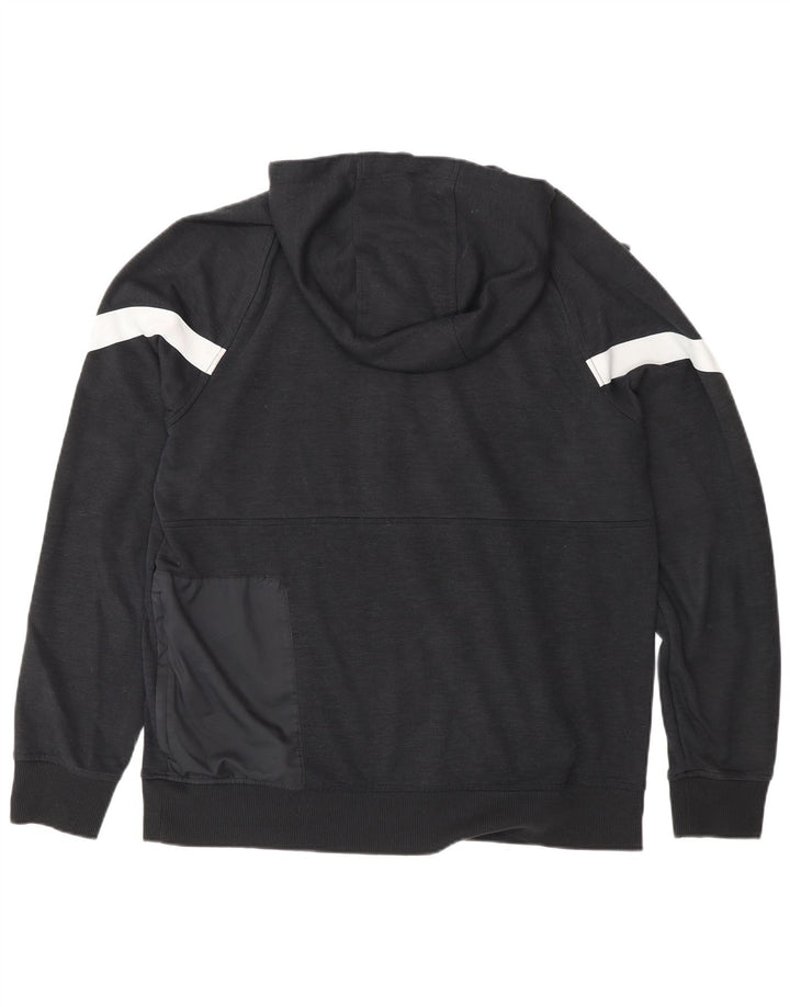 Nike - Sudadera con capucha y cuello con cremallera para hombre, talla grande, color negro, poliéster