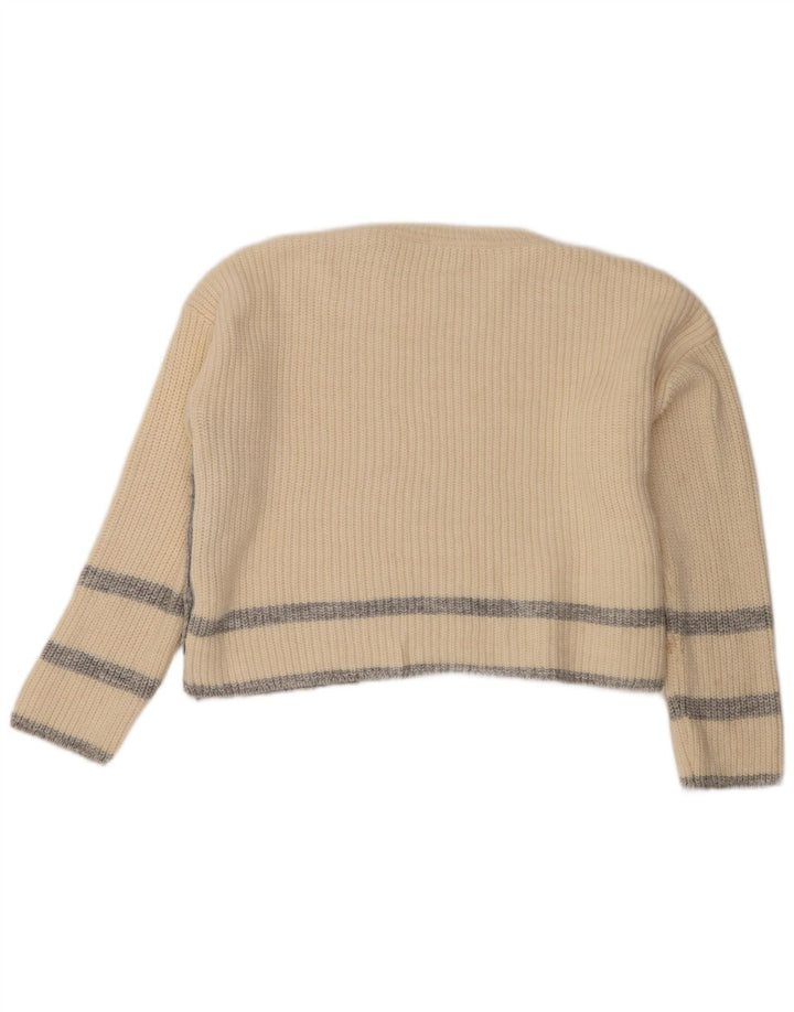 Marks & Spencer Suéter Corto con Cuello Redondo para Mujer UK 44 Medium Beige