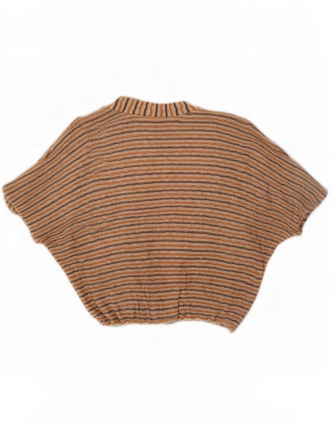 Vintage mujer crop cardigan top EU 40 medio beige rayas
