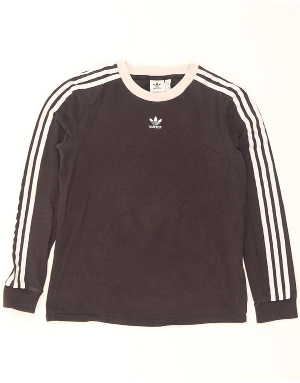 Adidas Camiseta de manga larga para mujer UK 10 Small Black Colourblock Cotton