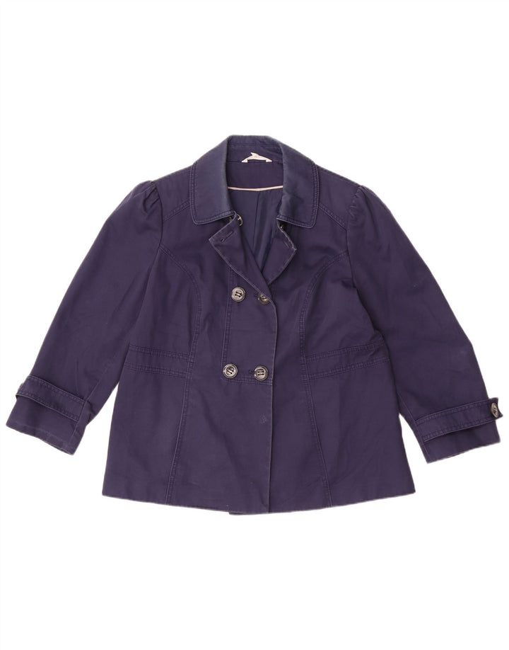 Marks & Spencer Gabardina corta para mujer UK 44 Azul marino mediano
