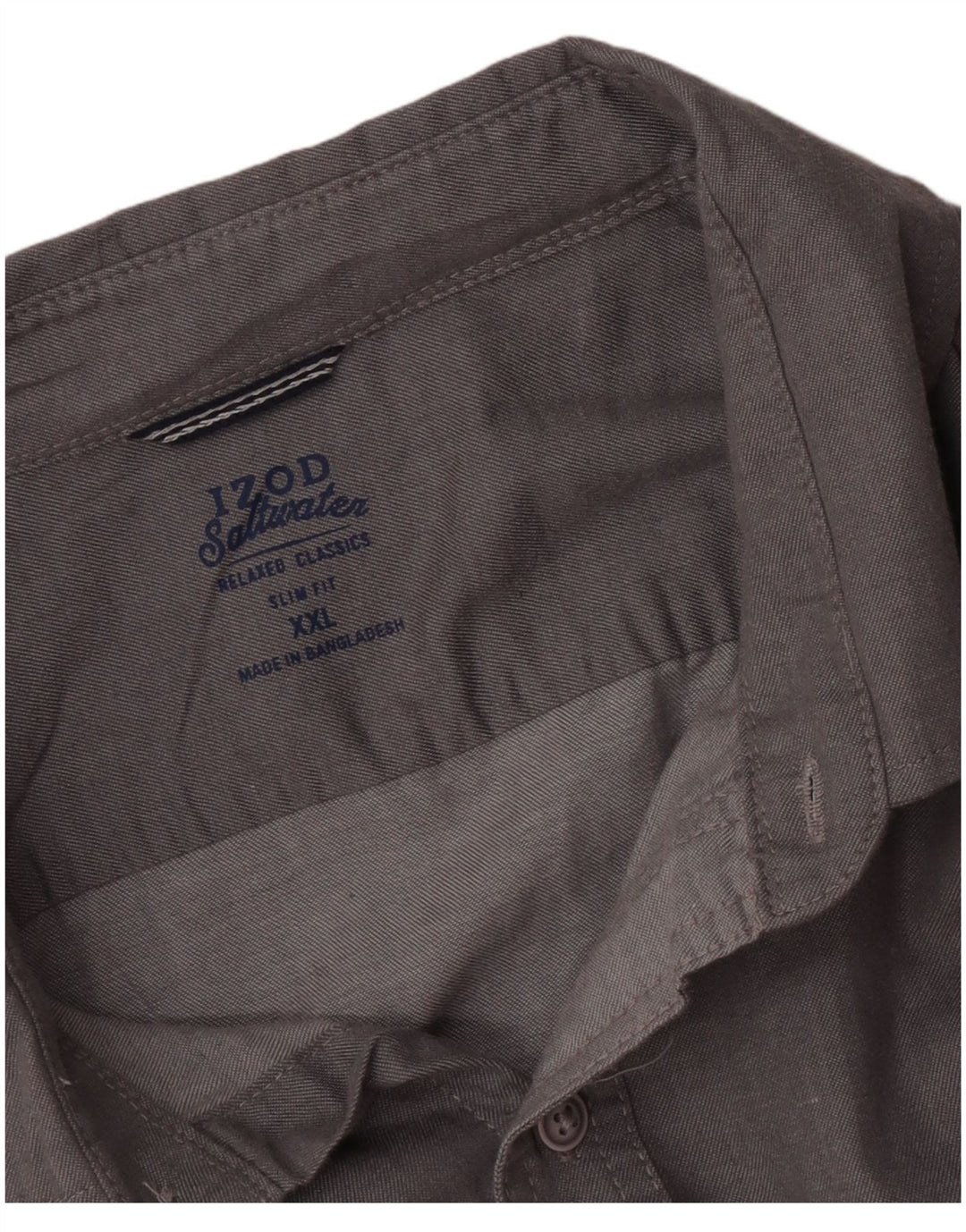 Izod Camisa ajustada de agua salada para hombre 2XL Gris