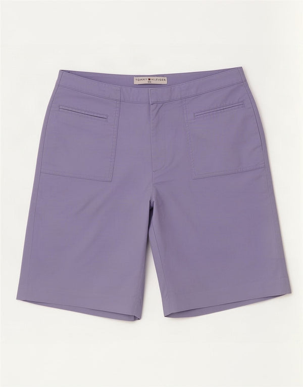 Tommy Hilfiger Pantalones cortos casuales de golf para mujer US 10 Large W30 Algodón púrpura