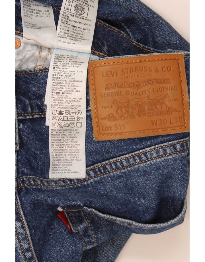Levi's Hombre 511 Slim Jeans W30 L30 Algodón Azul