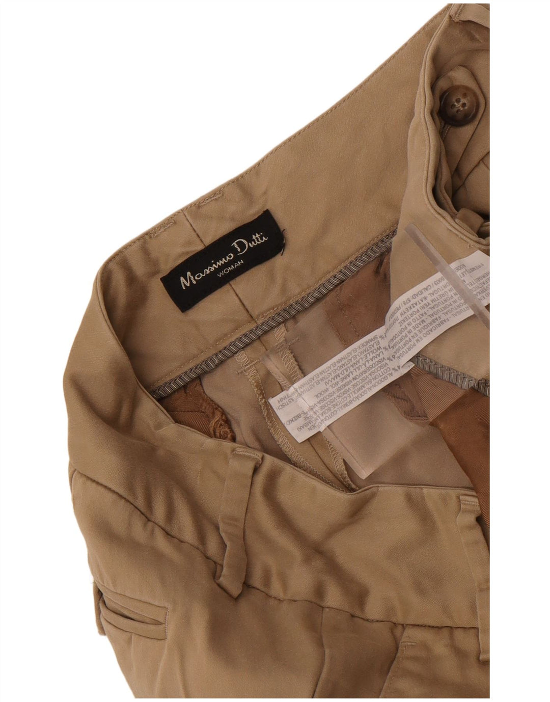 Massimo Dutti Pantalón Chino Recto Mujer EU 40 Medium W30 L30 Beige