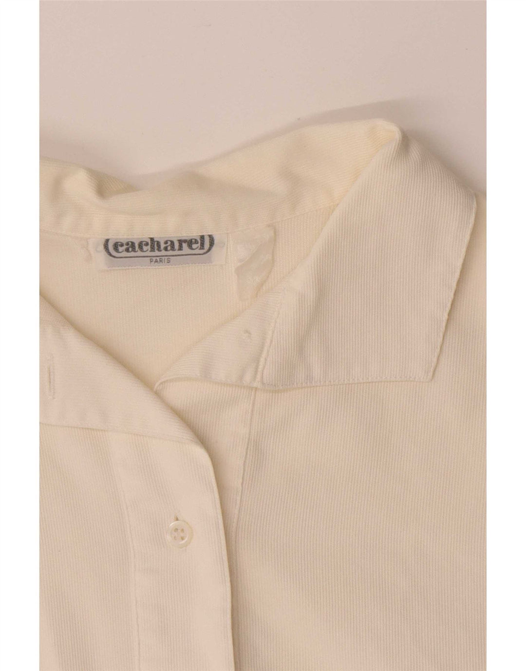 Cacharel Blusa corta de manga corta para mujer UK 44 Medium White