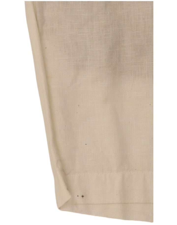 Zara Mujer Chino Shorts Small W30 Lino Blanco