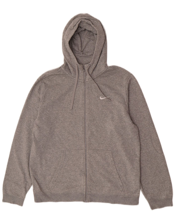 Nike - Sudadera con capucha y cremallera para hombre, talla grande, color gris, algodón deportivo