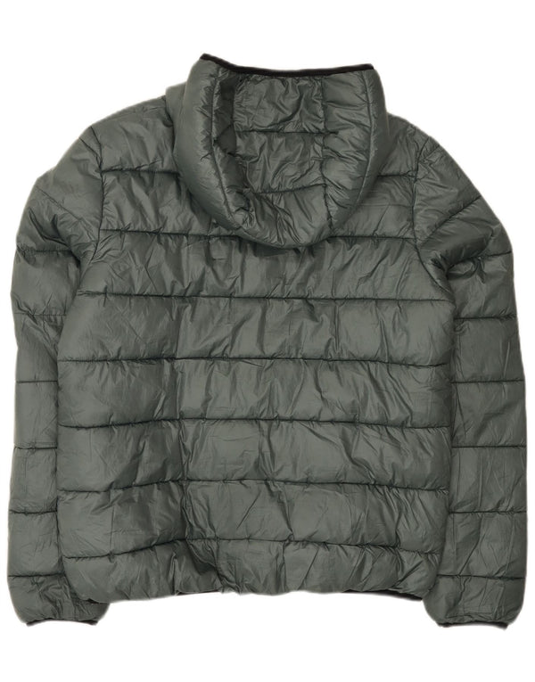 Champion Chaqueta Acolchada Con Capucha Para Mujer UK 20 2XL Verde Poliéster
