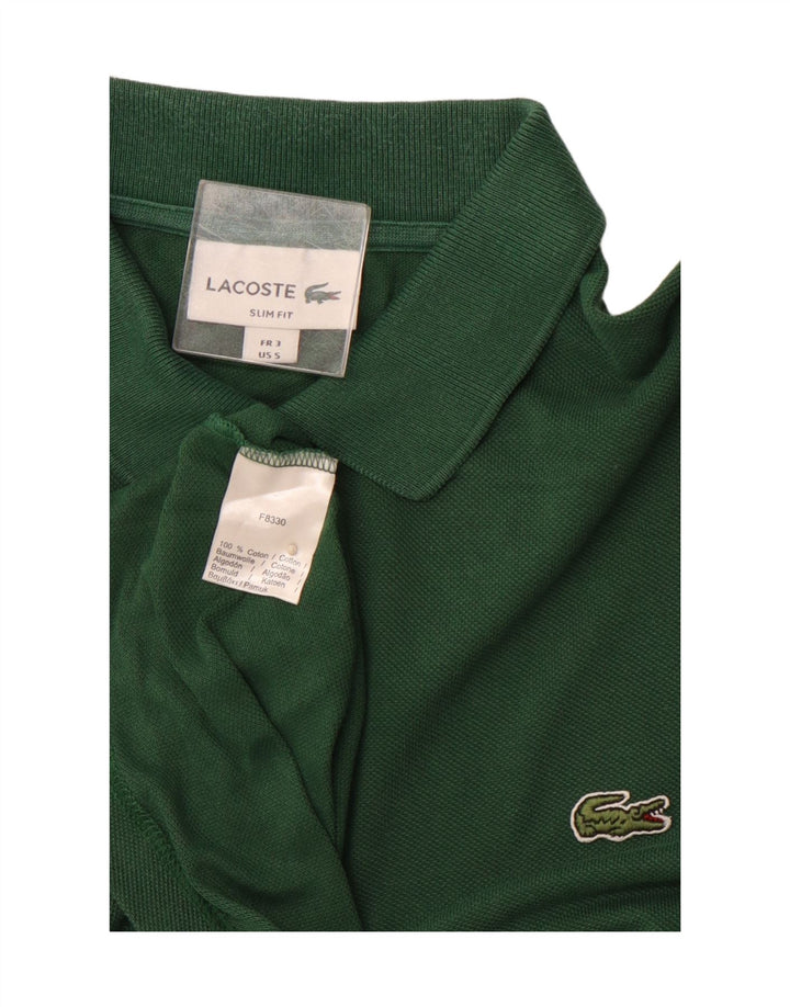 LACOSTE Polo ajustado para hombre talla 3 pequeño algodón verde