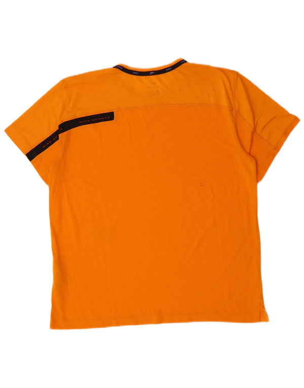 NIKE Camiseta Dri Fit para Hombre Top de algodón Naranja Mediano