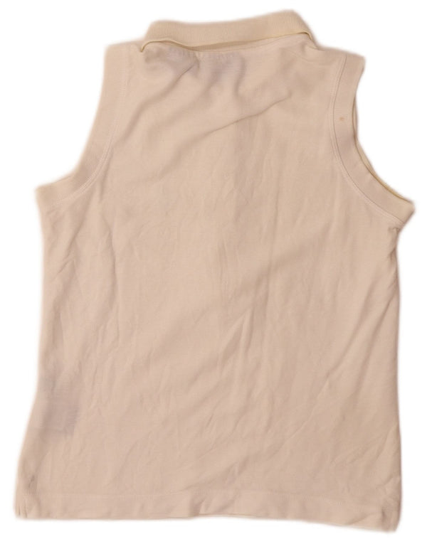 Fila Polo sin mangas para mujer UK 12 Medium White Cotton