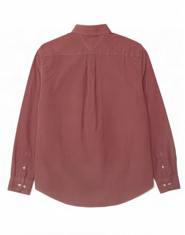 Tommy Hilfiger Camisa para hombre grande de algodón a cuadros rojo