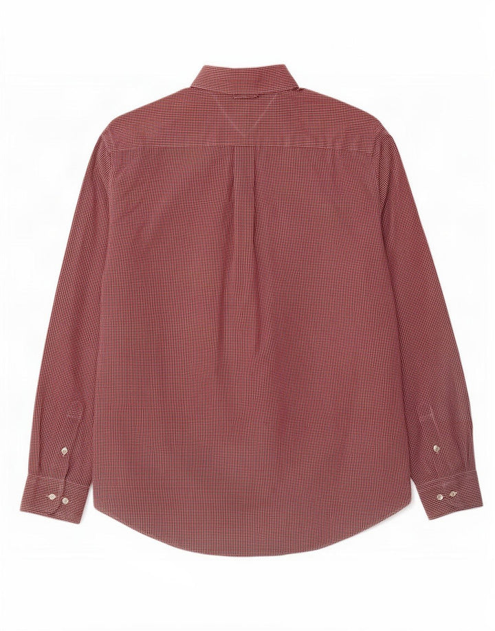 Tommy Hilfiger Camisa para hombre grande de algodón a cuadros rojo