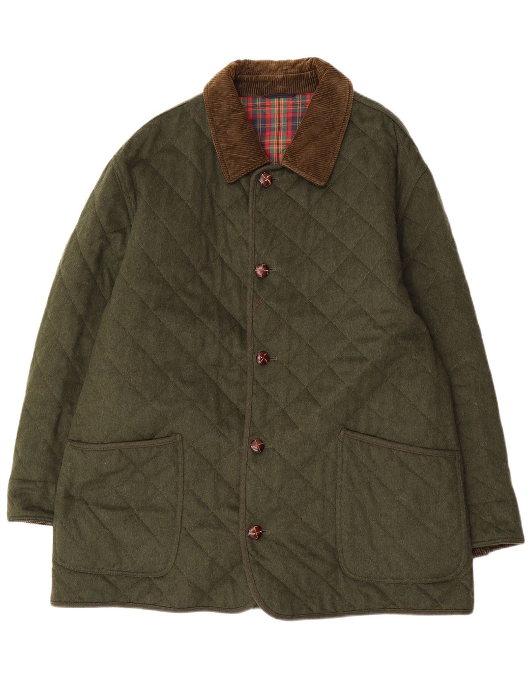 Porto Di Panama Chaqueta acolchada para hombre UK 44 2XL Lana verde