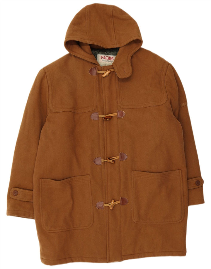 Faciba Trenca con capucha para hombre IT 50 Large Lana marrón