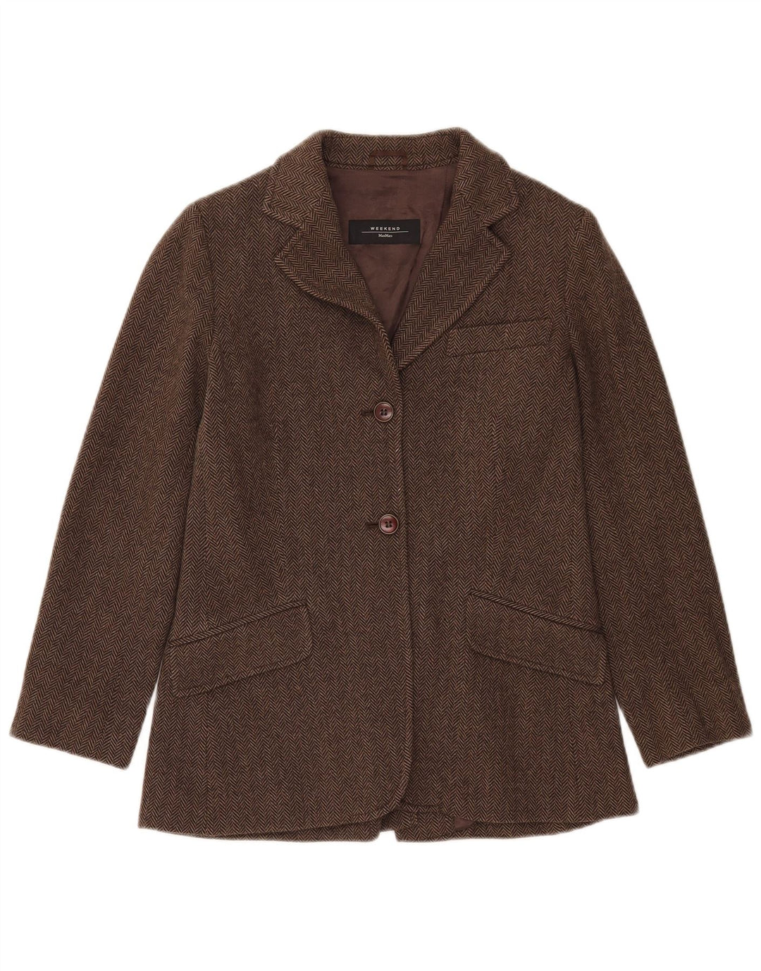 Max Mara Traje de fin de semana para mujer de 2 piezas UK 8 Small W28 L33 Brown Herringbone