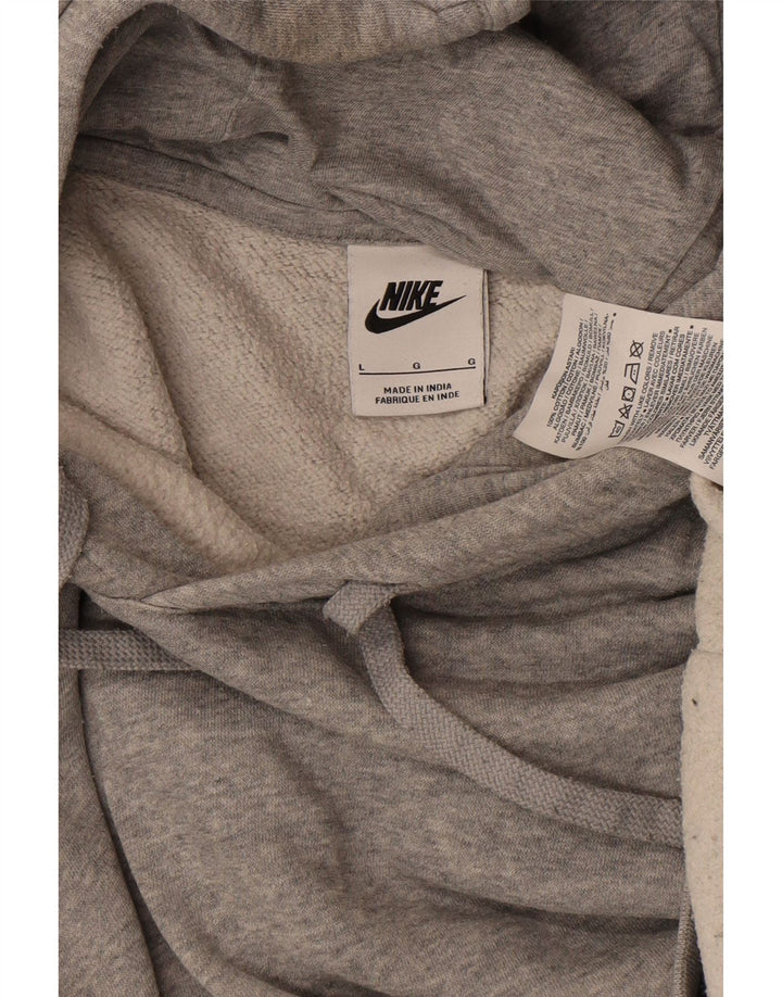 NIKE Jersey con capucha para hombre, talla grande, algodón moteado gris