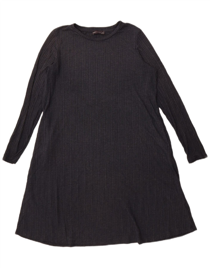 Marks & Spencer Vestido acampanado para mujer UK 46 Grande Poliéster azul marino