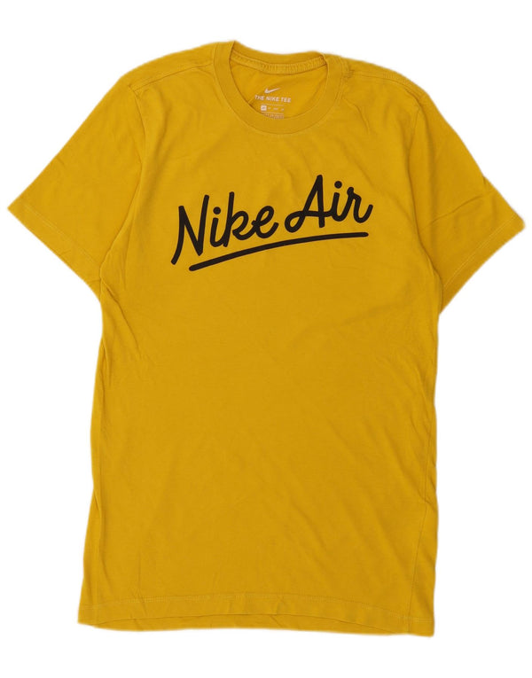 NIKE Camiseta gráfica para hombre Top XS Algodón amarillo